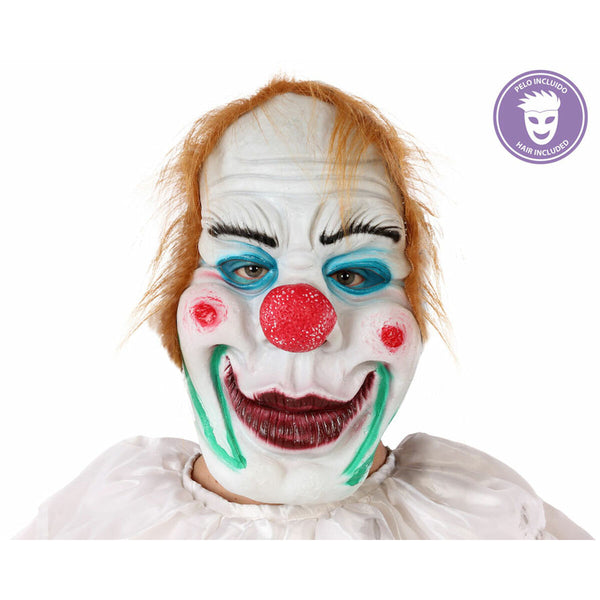 Maschera Horror per Festa di Halloween in Vinile - Pagliaccio Spaventoso con Parrucca