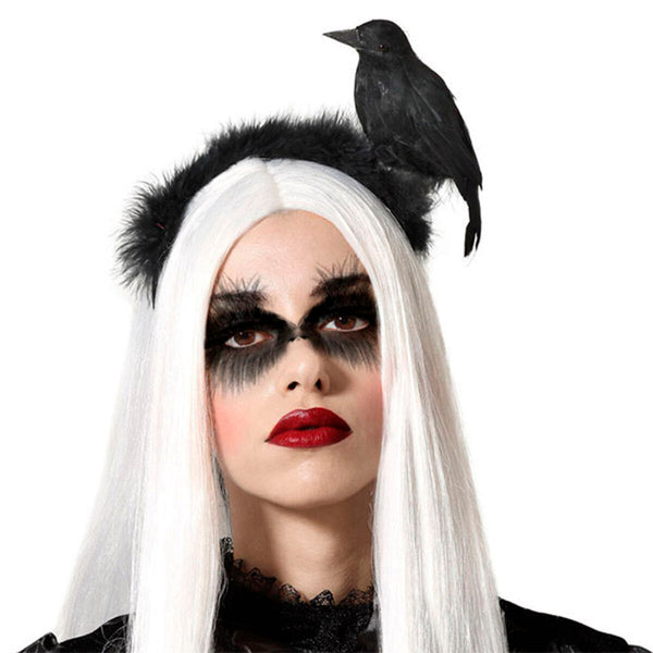 Diadema Raven Halloween 66632 Nero