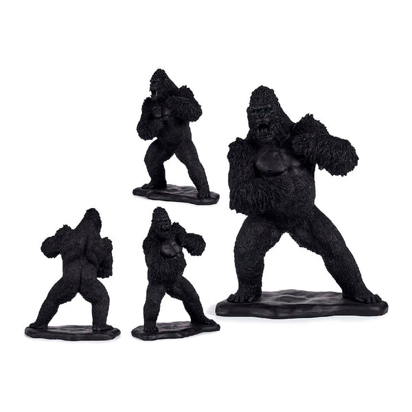 Statua Decorativa Gorilla Nero che si batte il petto in Resina 56,5 cm