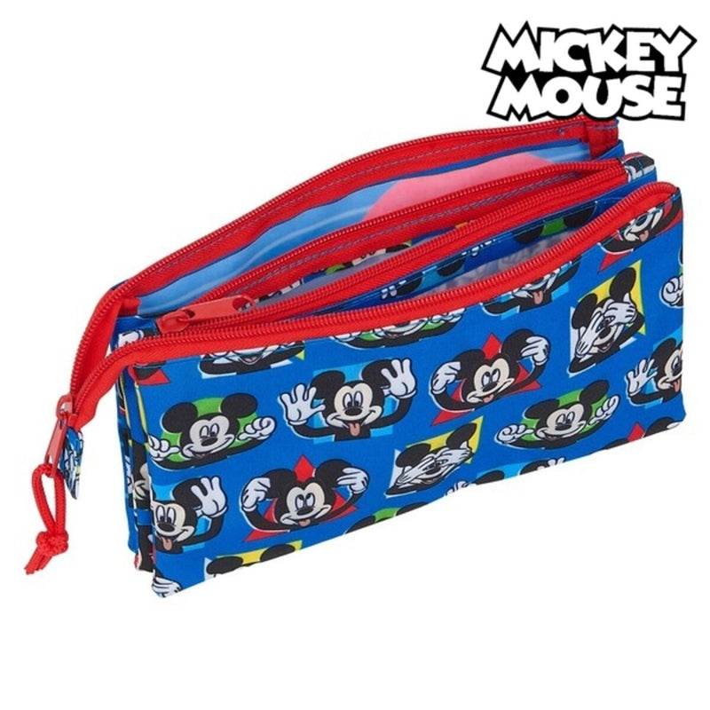 Portaoggetti Triplo Mickey Mouse Me time Rosso Azzurro 22 x 12 x 3 cm