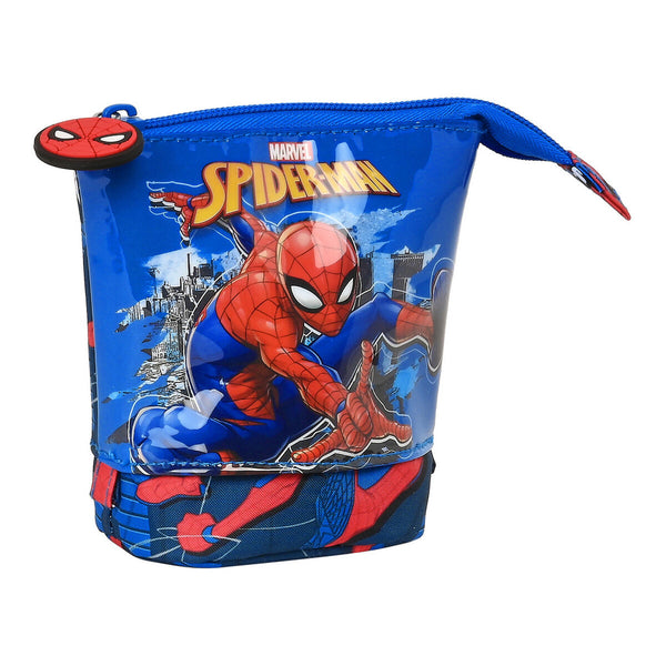 Astuccio Portapenne Spider-Man Great power Azzurro Rosso 8 x 19 x 6 cm