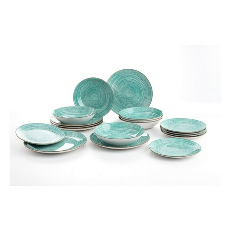 Set di Stoviglie Quid Montreal Turchese Ceramica 18 Pezzi