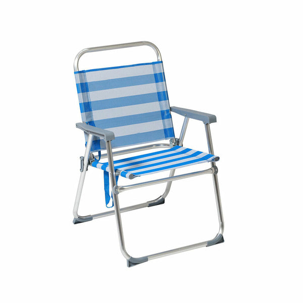 Sedia da Spiaggia 22 mm Righe Azzurro Alluminio 52 x 56 x 80 cm (52 x 56 x 80 cm)