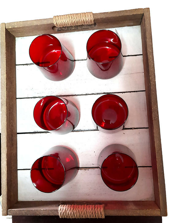 Nuovo Set di 6 Bicchieri in Cristallo da Tavola colorati rossi per Vino Birra e Acqua - offerta imperdibile