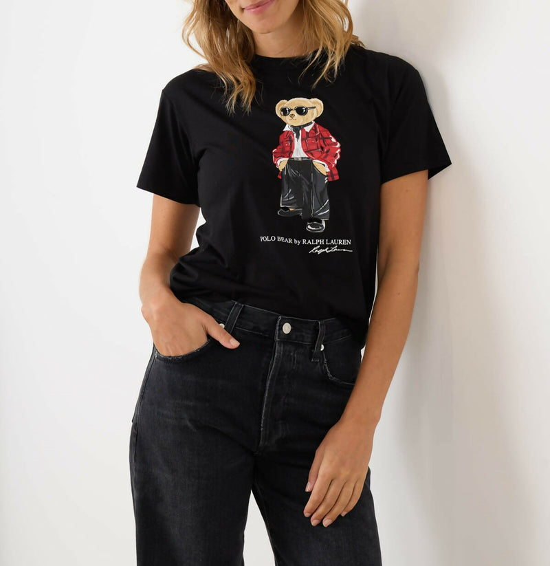 Ralph Lauren T-Shirt Donna Polo Bear black Slim-Fit