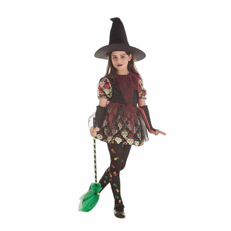 Costume per Bambini Skull Strega 5 Pezzi Nero