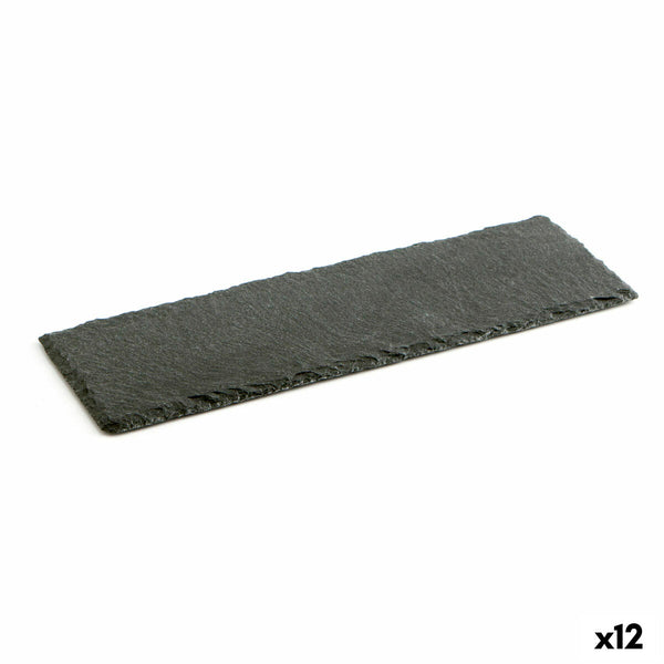 Vassoio di Ceramica Effetto Lavagna Quid Gastro Fun Nero (30 x 10 cm) (12 Unità)