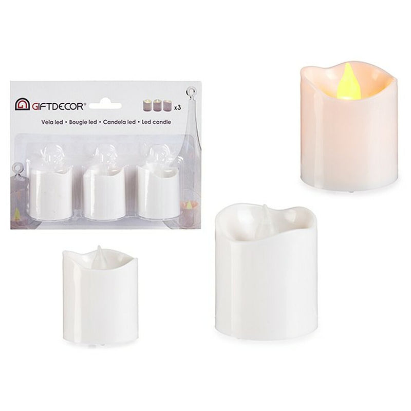 Set di Candele 3,7 x 3,7 x 5 cm Bianco (12 Unità)