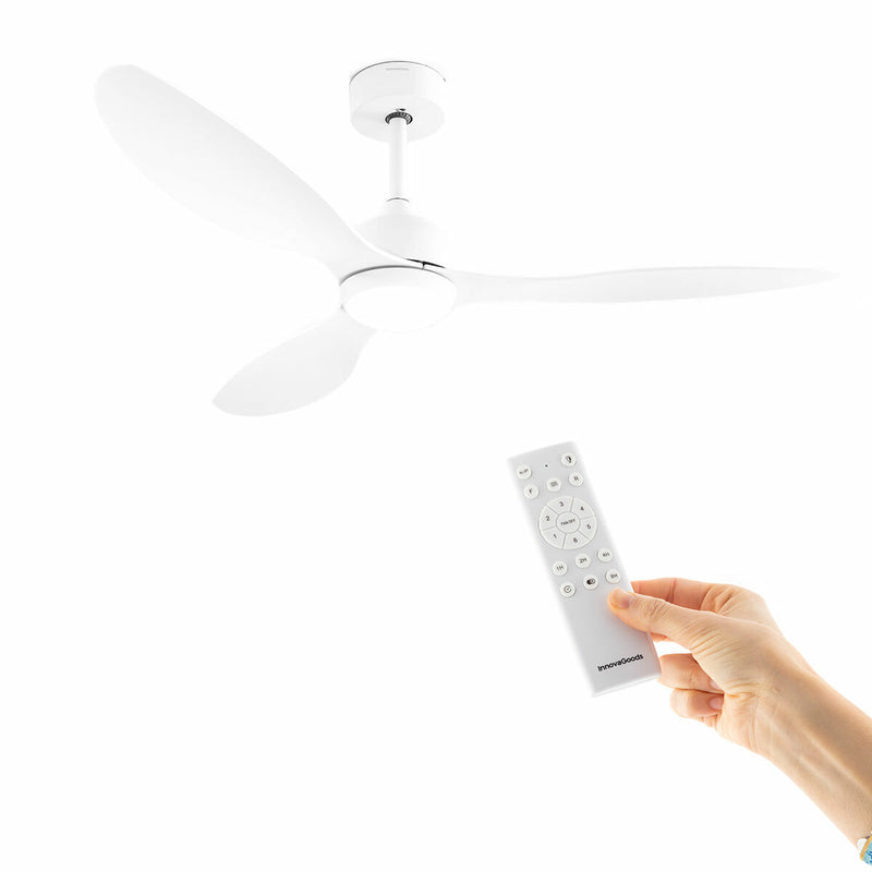 Ventilatore da Soffitto con Luce LED e 3 Pale ABS Flaled InnovaGoods Bianco 36 W