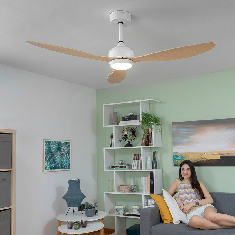 Ventilatore da Soffitto con Luce LED e 3 Pale ABS Wuled InnovaGoods Legno 36 W