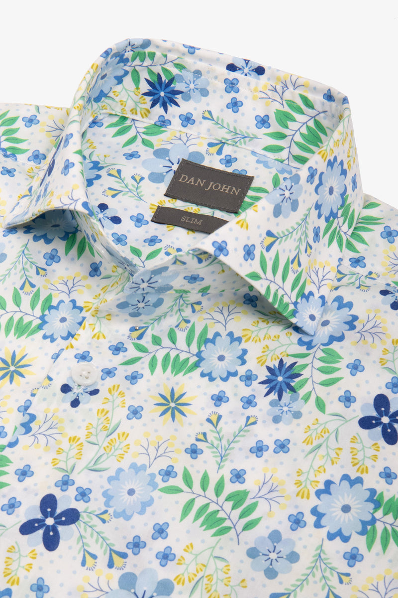 Camicia stampa fiore multicolor lime