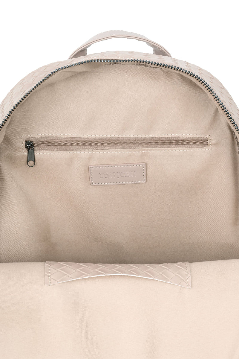 Zaino intrecciato beige