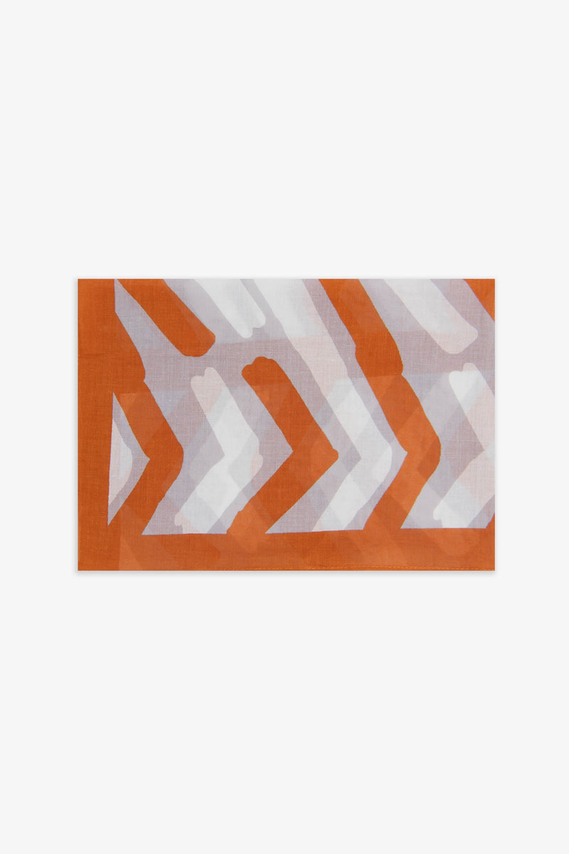 Foulard con stampa geometrica arancione