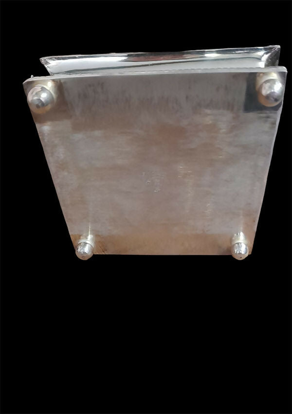 Svuotatasche Vassoio Quadrato in Argento Sheffield con Camoscio Porta oggetti 12,5 x 12,5 x 4