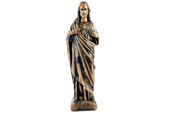 Statua in Resina Laccata in Bronzo Gesù Cristo - Scultura Sacra - cm 40