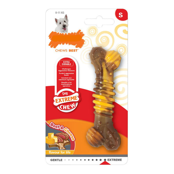 Giocattolo Masticabile per Cani Nylabone Extreme Chew Carne Strutturato Formaggio Naturale Taglia XL Nylon