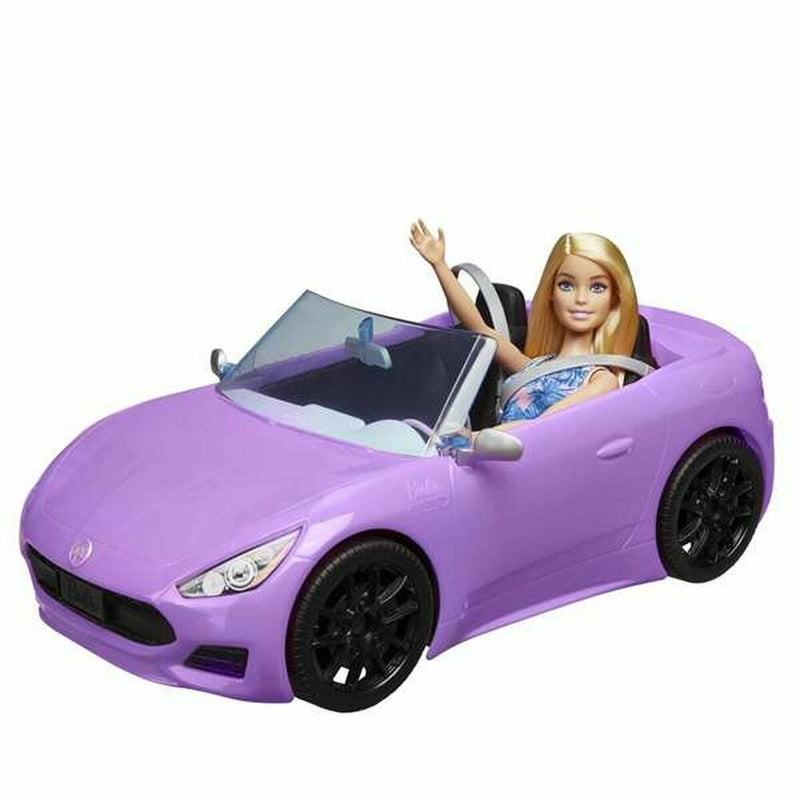 Bambola Barbie Bionda Con Macchina Giocattolo Viola