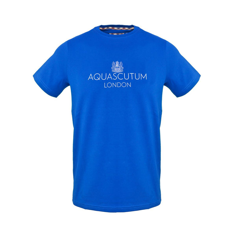 t-shirt in cotone da uomo Aquascutum a girocollo blu