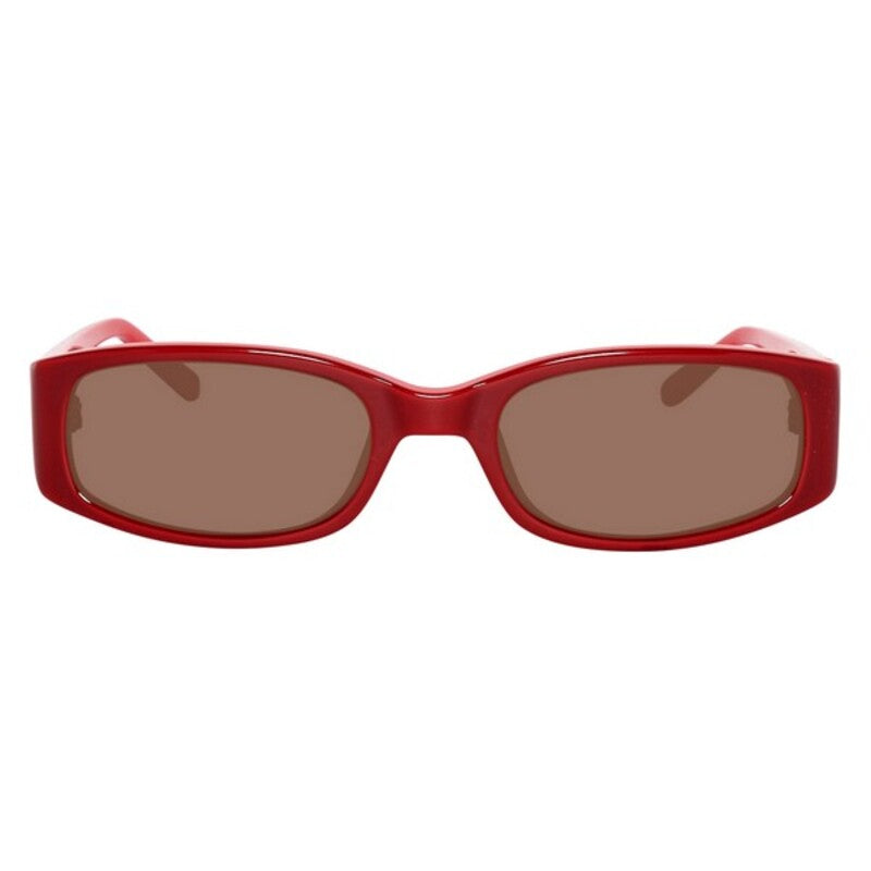 Occhiali da sole Donna Guess in Plastica Sottili Rettangolari Rosso Scuro