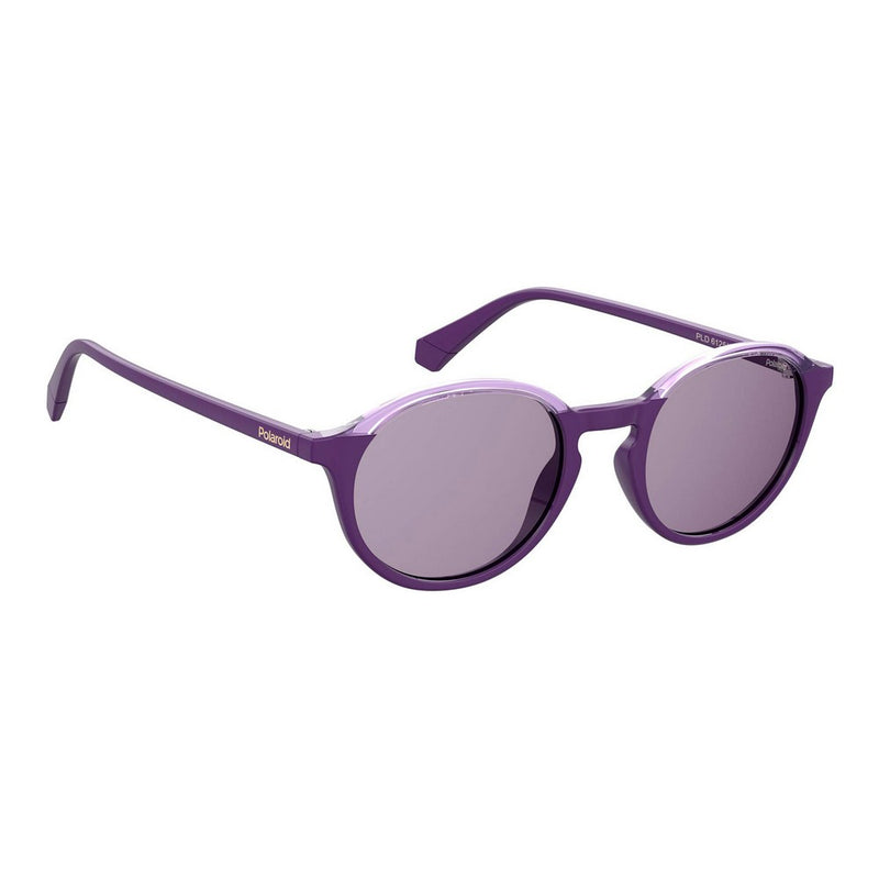 Occhialida sole Unisex Tondi Viola con Montatura Spessa in Iniettato Polaroid