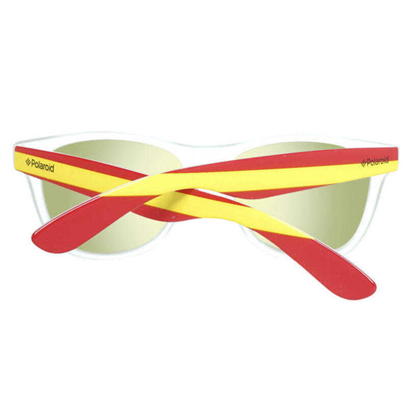 Occhiali da sole Wayfarer Polaroid Bianchi con Stanghette rosse e gialle