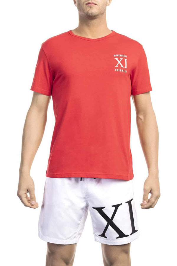 maglietta a maniche corte rossa - t-shirt uomo Bikkembergs in cotone