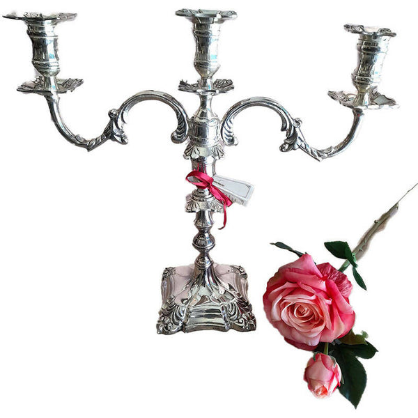 Candeliere in argento sheffield portacandele refalo matrimonio compleanno
