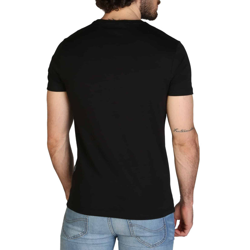 Maglietta a maniche corte Uomo Aquascutum Nera con Logo Giallo Grande