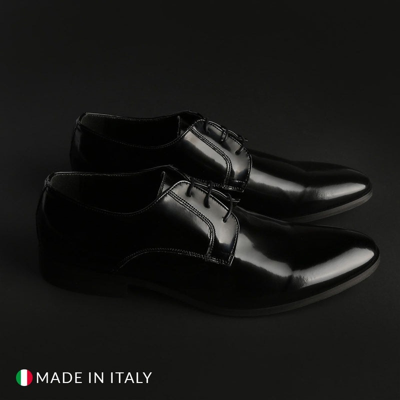 Scarpe Eleganti da Uomo Classiche Stringate in Pelle Nere Made in Italy