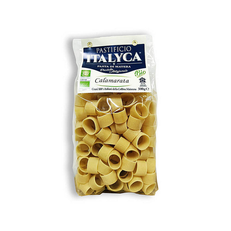 Confezione da 10 Pacchi di Calamarata - Pasta di Matera Biologica Artigianale di Grano Italiano - 5 Kg