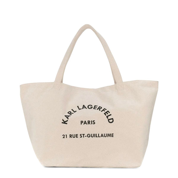 shopping bag da donna Karl Lagerfeld beige in tessuto