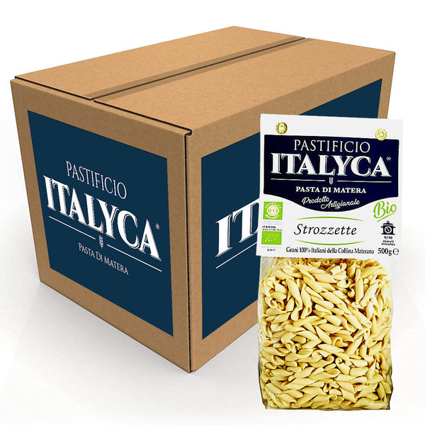 Scatola da 15 Pacchi di Strozzette di Matera - Grano 100% Italiano - Pasta Secca Artigianale Bio Certificata - 7,5 Kg