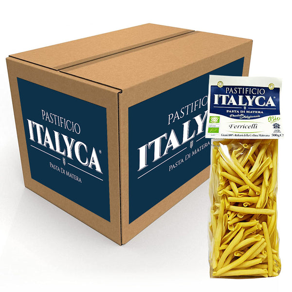 Confezione da 15 Pacchi di Ferricelli Lucani - Pasta di Matera Artigianale Biologica - 100% Grano Italiano - 7,5 Kg