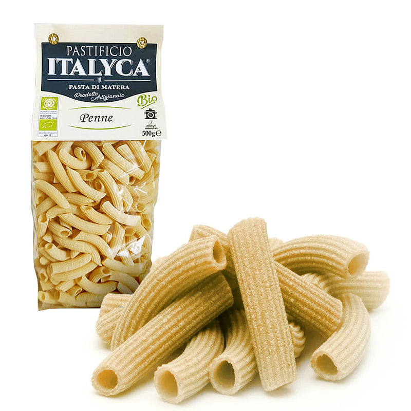 Confezione da 15 Pacchi di Penne Artigianali Lucane - Pasta di Matera Biologica di solo Grano Italiano - 7,5 Kg