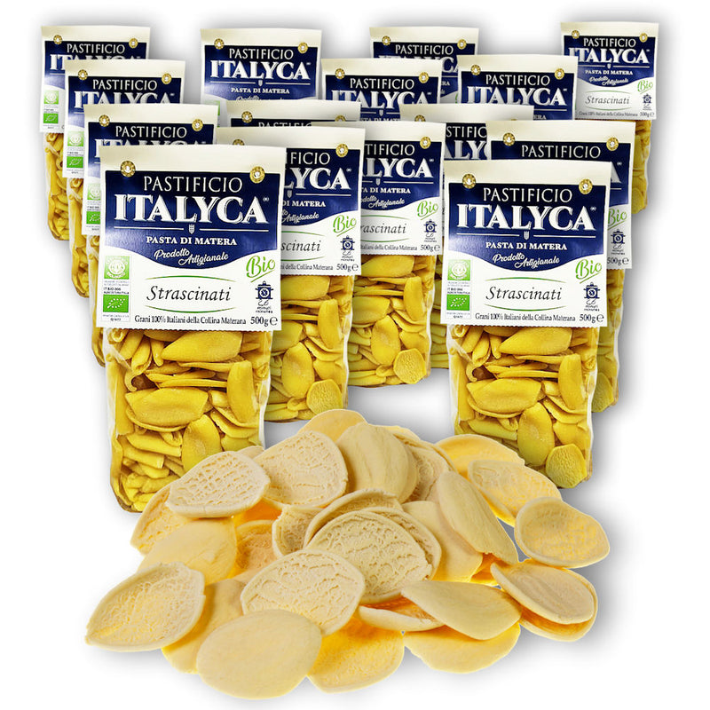 Confezione da 15 Pacchi di Strascinati di Matera - Pasta Artigianale Biologica 100% Grano Italiano - 7,5 Kg (500g x 15)