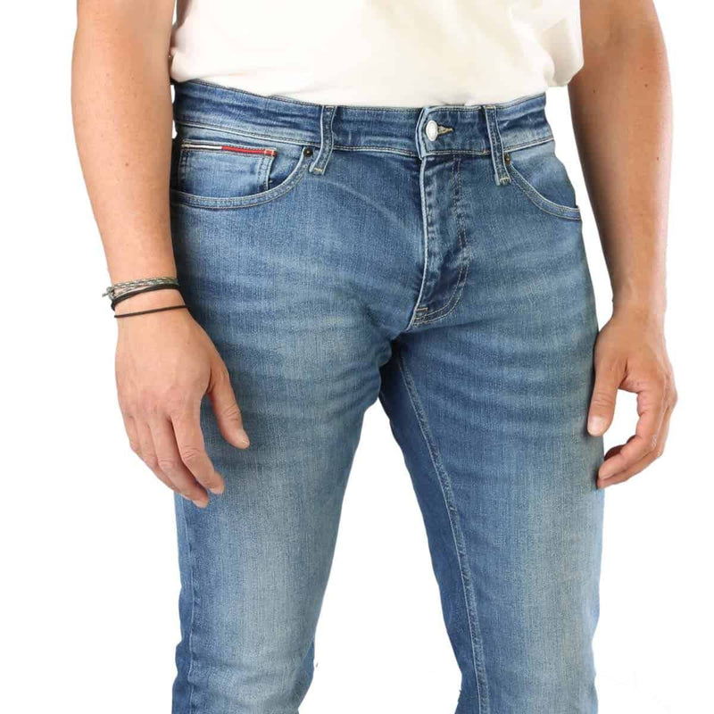 Blue Jeans Tommy Hilfiger Uomo Slim Fit Chiusura con Cerniera e Bottone