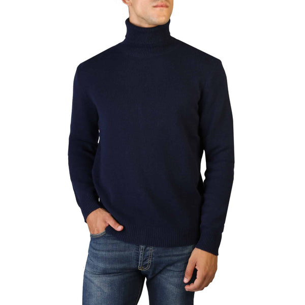 Dolcevita Uomo 100% Cashmere Blu Navy - Maglione a Collo Alto Made in Italy - Collezione Autunno/Inverno