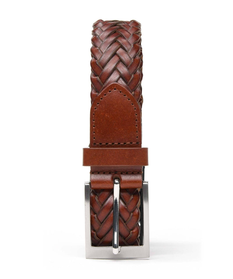 Cintura Intrecciata Uomo Dan John in Cuoio Rigenerato Stile Casual Sportivo con Fibbia quadrata in metallo