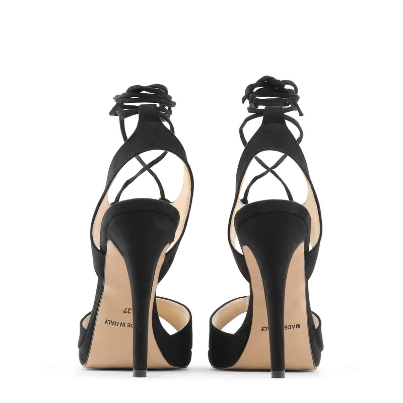 Sandali da Donna Made In Italy Scarpe eleganti estive con Tacco cm 10 Nere