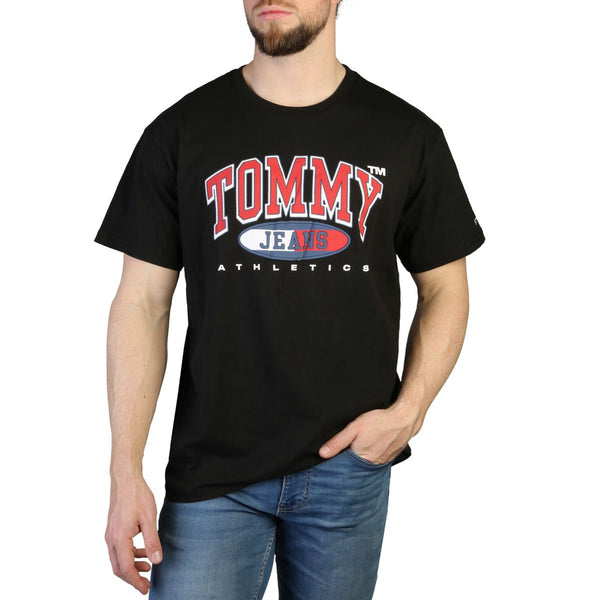 maglietta a maniche corte nera Tommy Hilfiger uomo 100 % cotone