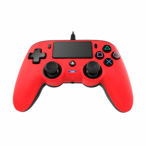 Controller Nacon Rosso Compatibile PS4 - Joypad con Cavo, Uscita Cuffie, Funzione Share