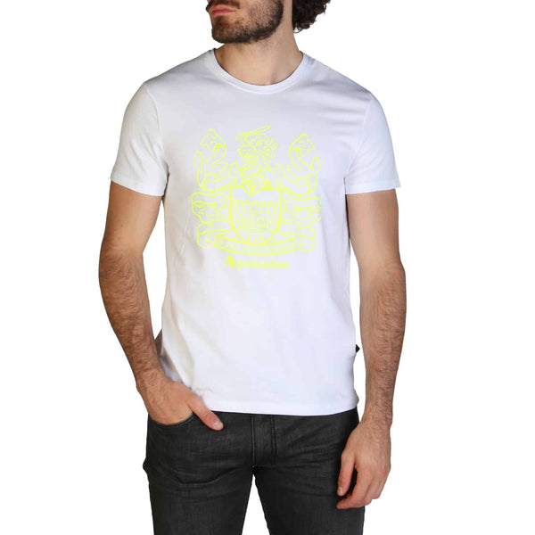 T-shirt da Uomo Aquascutum Maglietta Bianca con logo giallo