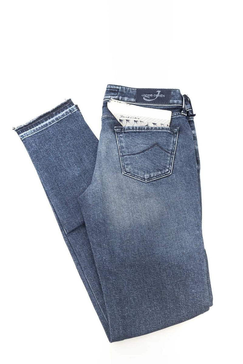 Blue Jeans da Donna Jacob Cohen Stile Vintage Consumato a Gamba Dritta - Made in Italy