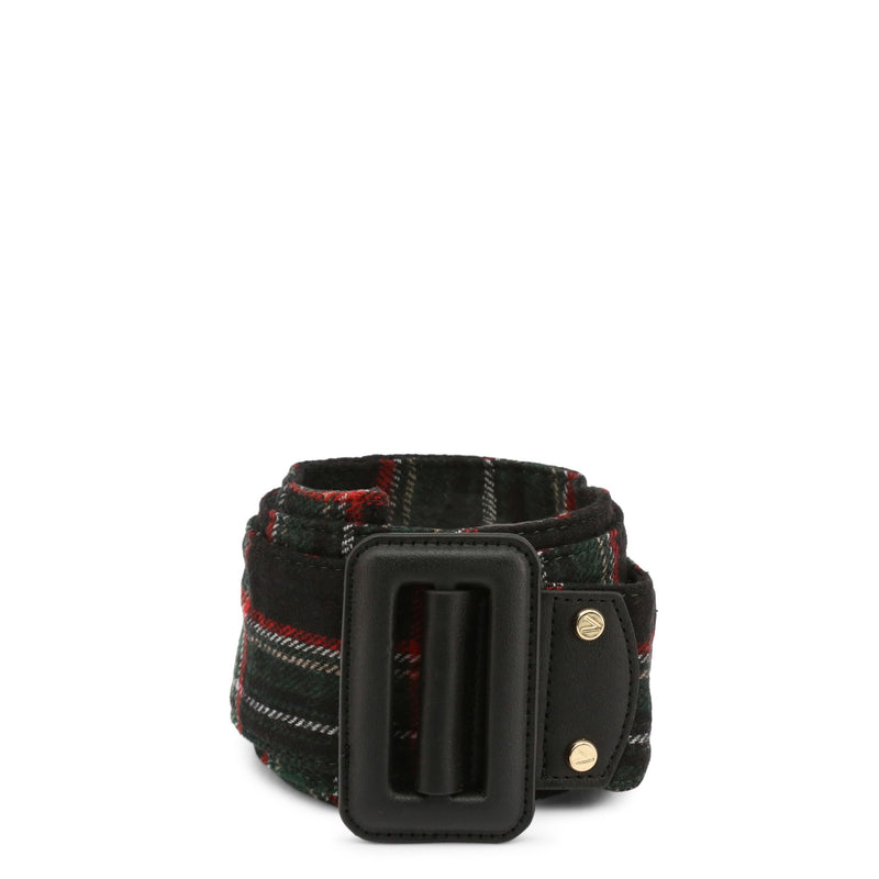 Cintura Donna Mario Valentino Nera in Tessuto larga 6 cm con Fibbia rivestita in Ecopelle