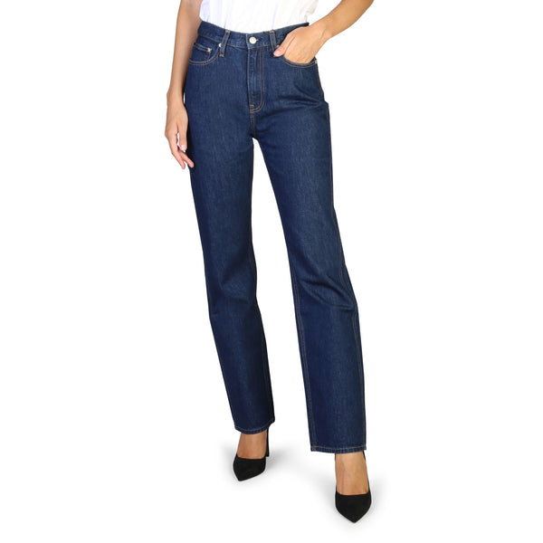 Pantaloni Blue Jeans Scuri da Donna Calvin Klein a Sigaretta