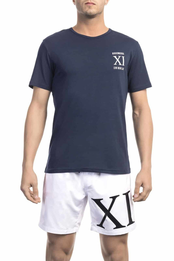Maglietta a Maniche Corte Bikkembergs - T-shirt da Uomo Blu Scuro