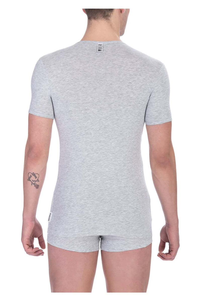 t-shirt uomo Bikkembergs - maglietta intima girocollo in cotone grigia