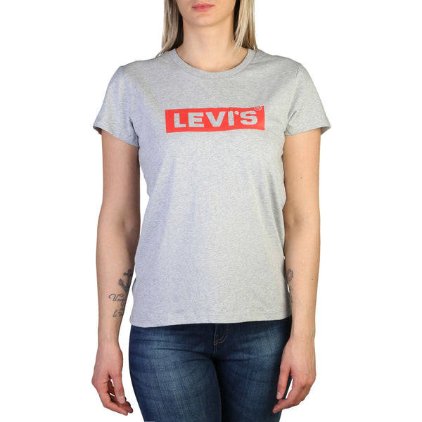 t-shirt da donna in cotone levis - maglia maniche corte grigia rossa