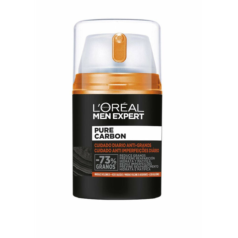 Crema Detergente L'Oreal Make Up Men Expert Pure Carbon Idratante Matificante Anti-acne (50 ml)