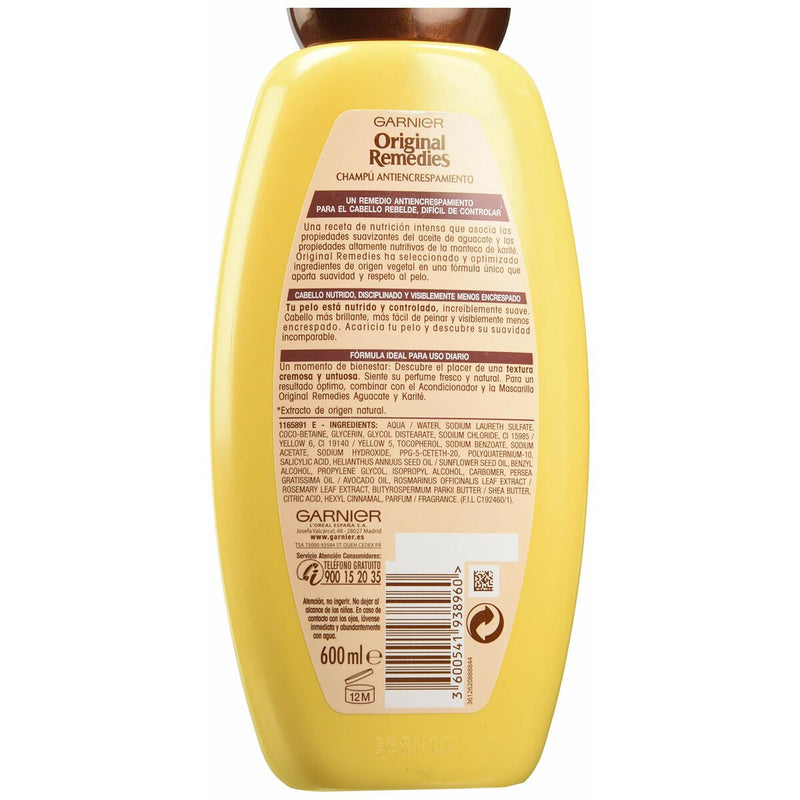 Shampoo anticrespo Garnier Original Remedies Karité Avocado (600 ml)